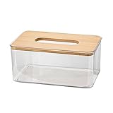 WSRRDRECVHi Transparente Taschentuchbox aus Bambus Holz Schublade Taschentuchbox Bambus Einrichtung skandinavischer Stil Taschentuchbox Minimalistische Hom L2m1