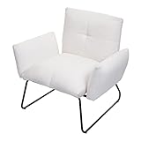 Mendler Lounge-Sessel HWC-K34, Cocktailsessel Sessel, Bouclé Stoff/Textil - weiß