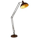 Stehlampe rostfarben Wohnzimmerleuchte modern Gelenke goldfarben Standlampe Höhenverstellbar, Metall, 1x E27 Fassung, LxBxH 130 x 38 x 217
