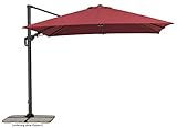 Schneider Sonnenschirm Rhodos Twist, bordeaux, 300 x 300 cm quadratisch, 730-08, Gestell Alu/Stahl, Bespannung Polyester, 25.7 kg