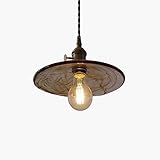 HAIDU Hängelampe im nordischen Industriestil, einköpfige Hängeleuchte mit E27-Schraube, kreativer hutförmiger Glas-Pendellampenschirm, Beleuchtungskörper für Schlafzimmer, Restaurant, Café, Dekoration