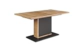 trendteam smart living Synnax Esstisch, Holzwerkstoff, Anthrazit mit Coast Evoke Eiche, 160-200 x 78 90 cm