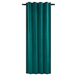 WOLTU Samtvorhang Verdunklungsgardine mit Kräuselband Blickdicht Thermogardine, 300 g/m² Schwere Samtige Verdunklungsvorhang für Schlafzimmer Geräuschreduzierung Dunkelgrün 140x245 cm (1 Stück)