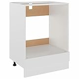 MOONAIRY Herdumbauschrank, Küchenunterschrank, Küchenschrank, Küchenunterbauschrank, Unterschrank Herd, Küchen Schranke, Weiß 60x46x81,5 cm Spanplatte