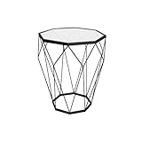 Wohnzimmer-beistelltische, Kleiner Couchtisch Mit Glasplatte, Runder Beistelltisch Mit Massivem Metallrahmen, Moderner Sofatisch Für Kleine Räume, 46 X 46 X 56 Cm(Size:46 * 46 * 56CM,Color:B)