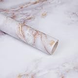 Möbelfolie Marmor Folie Selbstklebend 30x300cm Klebefolie Marmor Weiß Granit Wasserdich Vinyl Dekorfolie Küchenschrank Küchenfolie Aufkleber für Möbel DIY