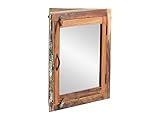 Woodkings® Eck - Spiegelschrank Sumana recyceltes Holz braun, Wandspiegel Industrie Design Vintage rustikal Eckschrank Hängeschrank