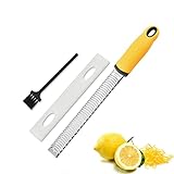 SJBAUTYO Edelstahl Zester Reibe,Küchenreibe Mit Bürste,für Käse,Schokolade, Zitrone,Ingwer,Muskat,Knoblauch,Gewürze