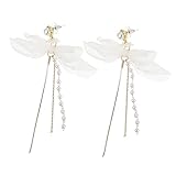 SOIMISS Perlenohrringe 1 Paar Handgefertigte Kristallringe Modische Tropfenohrringe Geschenke Ohr Vintage-Flügel Damenschmuck Schmuck Schöne Strasssteine ​​Für Ohrringe