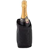 APS Kühlmanschette für Sekt-/Champagnerflaschen, Schwarz - kühlt eine Flasche in 5 Minuten - Abmessungen: 11 x 11 cm, Höhe: 18 cm