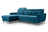 Ecksofa mit Schlaffunktion Bettkasten Venus - Klappsofa Couch l Form - Couch mit Schlaffunktion - Schlafsofa mit Bettkasten - Sofas & Couches Türkis