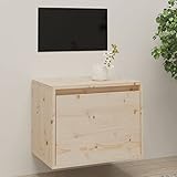 Yagosodee Schweberegal Holzregale Wandregal Hängend Nachtschrank Wandregal Wandschrank 45x30x35 cm Massivholz Kiefer