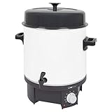 Clatronic EKA 3338 Einkochautomat mit Zapfhahn, 25 Liter, Heißgetränkeautomat, zum Erhitzen und Warmhalten von z.B. Glühwein/Kaffee/Tee/Punsch oder Suppen, 1800 Watt, Weiß