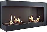 KRATKI Biokamin 900x280mm Wandkamin Ethanol Kamin Dekokamin schwarz Eck-Kamin