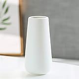 Wankd Keramik Blumenvasen, Geometrische dekorative Vase für Wohnzimmer, Küche, Tisch, Zuhause, Büro, Hochzeit als Geschenk Zum Muttertag, 6.5 * 20cm(Weiß)