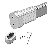 AAKOMA 42 cm Bis 105 cm Ausziehbare Schrankstangen, Teleskopische Wand-Kleiderstangenstange Mit Endbuchsen, Für Flur/Eingangsbereich/Garderobe, Wasser-/Rostbeständige Aluminiumlegierung (Farbe: Schwar