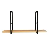 Weinregal, Bar, Restaurant, Hängeregal aus Holz, 1-lagig, zum Aufhängen, schwebende Shees, Wein- oder Blumendekoration, 120 x 30 x 80 cm, 120 x 30 x 80 cm