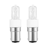 Halogen Leuchtmittel B15d 75W Dimmbar, AC230V, 800LM Warmweiß 2700K, Klar Halogenlampe B15 für Deckenlampe, Kabinett Licht, Wandlampe, 2 Stück