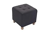 CLP Sitzhocker Pharao mit Stoffbezug I Sitzwürfel mit hochwertiger Polsterung und Bodenschonern, Farbe:dunkelgrau
