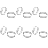 VENEKA 6 x runde Kuchenform aus Edelstahl, poröser Tortenring, Backform, perforiert, 8 cm