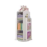 ZAJ Regal 360 ° drehbares Haus-Bücherregal mit 3 Etagen, drehbares Bücherregal, kreatives Kinderspielzeug-Aufbewahrungsschrank für Heimbüro-Dekoration Standregal Bookshelf