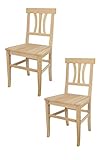 t m c s Tommychairs - 2er Set Stühle Artemisia für Küche und Esszimmer, robuste Struktur aus poliertem Buchenholz, unbehandelt und 100% natürlich, Sitzfläche aus poliertem Holz