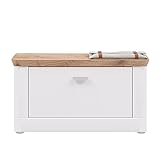 Sitzbank weiß NB weiß matt MDF TZ Sitzcontainer Modern Elegant - 79x44x37 cm (BxHxT) - Sitzhocker Schuhablage Schuhschrank - [Michalina.Five] Flur Diele