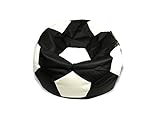 kissenwelt.de Sitzsack Fußball M (Ø 90cm) - Kunstleder - schwarz/weiß - Made in Germany