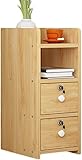 Nachttisch, Nachttisch, Nachttisch, Filet, Mini-Haushaltsmontage, Schlafzimmer mit Schloss, Aufbewahrungsbox, Kleiner, ultraschmaler Arbeitszimmer-Nachttisch, Nachttisch (Farbe: Holzfarbe,
