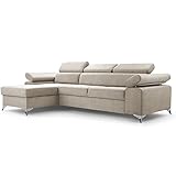 Fabryka Mebli Idźczak Schlafsofa Sofa Madryt Mini Couch Ausklappbares Sofa Schlaffunktion Bettkasten - Kissen Bettzeugbehälter Hilfsautomat - Wohnzimmer, Gästezimmer Modern Design (Vena 7 L)