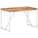 TOYOCC Tische, Küchen- und Esszimmertisch, Esstisch, 120 x 60 x 76 cm, massives Akazienholz und Mangoholz