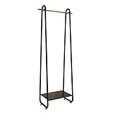 Garderobenständer Freistehender Kleiderständer, Platzsparende Kleiderstange, Tragbarer Hänge-Organizer Mit Regalen, Robuster Kleiderablage Aus Metall Für Schlafzimmer U(Size:50X36X165CM,Color:Schwarz)