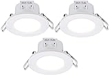 SYLVANIA YOURHOME Spot, LED-Einbaustrahler, 650 Lumen, 3-CCT = Lichtfarbe einstellbar für 2700/3000/4000K, 30000h Lebensdauer, IP65, dimmbar, 87mm Durchmesser, 68-74mm Deckenausschnitt, Weiß, 3er Pack