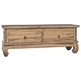 RAUGAJ TV-Schrank 110x35x40 cm Teakholz massiv, Artikelmaterial: massives Teakholz