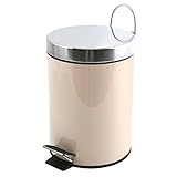 MSV Kosmetikeimer Beige Mülleimer Treteimer Abfalleimer - 3 Liter – mit herausnehmbaren Inneneimer