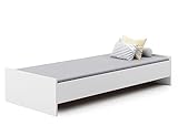 Home Collective Gästebett 90x200 cm Bett Gästezimmer weiß mit Lattenrost, MDF-Holz 'Made in Europe' 200 x 90