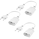 Euro Verlängerung, 0.2M Netzkabel Verlängerungskabel Stromkabel Verlängerung, Verlängerungskabel für Typ-C-Eurostecker auf Typ-C Eurobuchse (0,75 mm²), Euro Stecker an Euro Kupplung - 3 Stück weiß