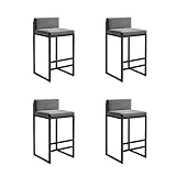 Bar Stools Set/Bar Stools Set of 4, Modern Upholstered Breakfast Barstools with Back and Footrest, Industrial Counter Height Bar Chairs for Indoor Outdoor