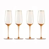GAJUST Schöne Tassen Champagner Glassbecher Kreativer Champagnerglas Tasse 220 Ml Personalisierte Champagner Flöte 4 Stück Glas Hohe Funkelnde Glasbecher Luxus Glasweinglas Tasse