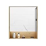 Badezimmerschrank mit Spiegel, Wandschrank, Wandmontage, Schrank, Hängeschrank mit Regalschrank, geeignet für Ruheraum, Bad und Küche (Größe: 80 cm)