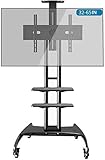 TV Ständer Rollbar TV Bodenständer Handy, Mobiltelefon Fernseher Wagen mit 2-lagiger Tablett Home Display-Trolley-Kabelmanagement für 32-65in (Color : #2)