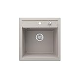 Bergström Granitspüle'Tesa' inkl. Siphon Küchenspüle Einbauspüle (490x500mm, Beige)