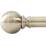 NICETOWN Vorhangstange Ausziehbar 122-218 CM Gardinen Stangen mit Runden Endstücken Ausziehbare Gardinenstange für Verdunkelungsvorhänge, 1 Läufig, Bronze, Durchmesser 25MM