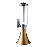 MYZIJI Bierzapfanlage Getränkespender Bierspender, Getränkespender mit Eisröhrchen LED Lichter for Bar Home Parties Buffet Restaurant (Color : Gold)