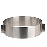 Tortenring verstellbar, Backrahmen rund mit 2 Griffen, Höhe: ca. 7,5 cm, verstellbar von ca. 16-30 cm, Edelstahl rostfrei