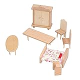 Panv Puppenhaus-Schlafzimmermöbel-Set, Leichtes Mini-Möbelmodell, Ideal für Puppenhäuser (Schlafzimmer-Serie)