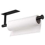 Deymogs Küchenrollenhalter Schwarz, Küchenrollenhalter Ohne Bohren, Küchenrollenhalter Wand Edelstahl für Speisekammer, Waschbecken, Badezimmer, Rechteck 33,7cm