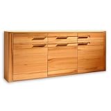 Stella Trading Nature Plus Sideboard teil-massiv aus Kernbuchenholz - moderne & ausdrucksstarke Kommode mit schöner Naturmaserung - 188 x 86 x 42 cm (B/H/T)