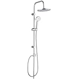 KOLMAN Duscharmatur Set Regendusche Chrom LESTE Handbrause, Duschsystem Brausegarnitur