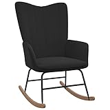 YUMENG Schaukelstuhl, Sessel Wohnzimmer, Schaukelsessel, Stillsessel, Schwingsessel, Tv Sessel, Ohrensessel, Relaxsessel, Rocking Chair, Samt Schwarz